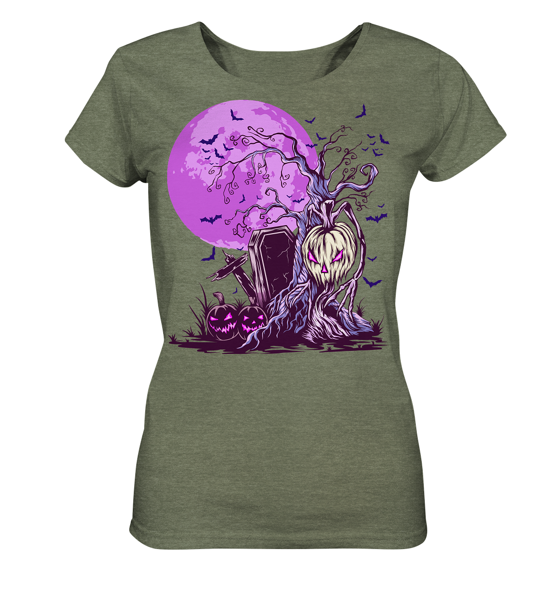 Halloween Illustration 6 - Ladies Organic Shirt (meliert)