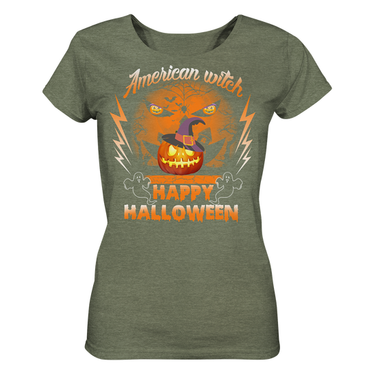 American Witch (Kürbis) - Ladies Organic Shirt (meliert)