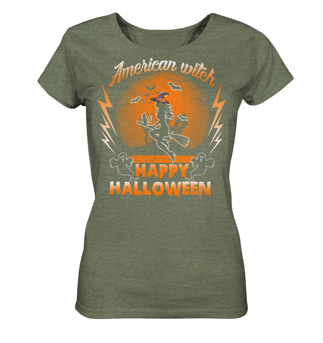 American Witch (Orange) - Ladies Organic Shirt (meliert)