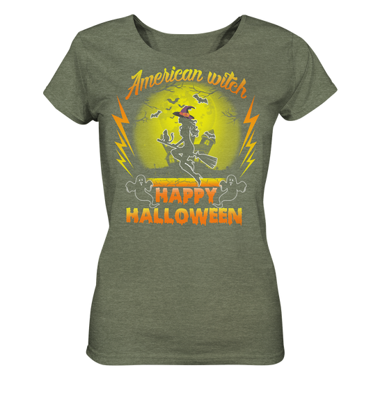 American Witch (Gelb) - Ladies Organic Shirt (meliert)
