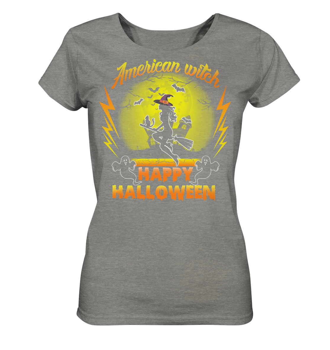 American Witch (Gelb) - Ladies Organic Shirt (meliert)