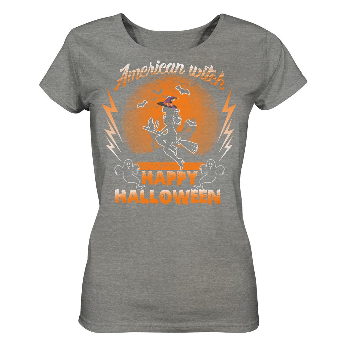 American Witch (Orange) - Ladies Organic Shirt (meliert)