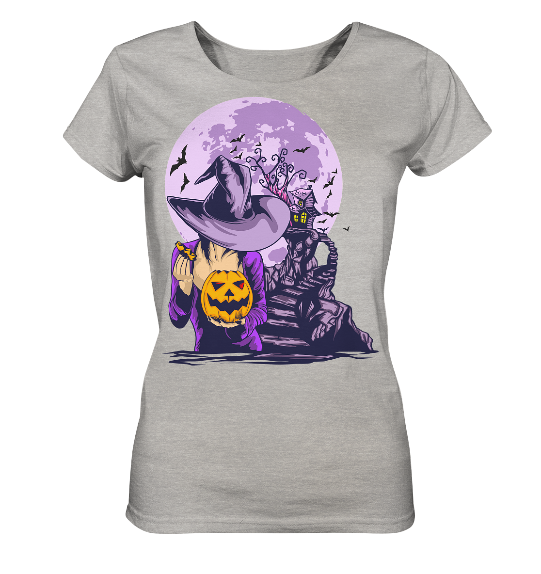 Halloween Illustration 8 - Ladies Organic Shirt (meliert)