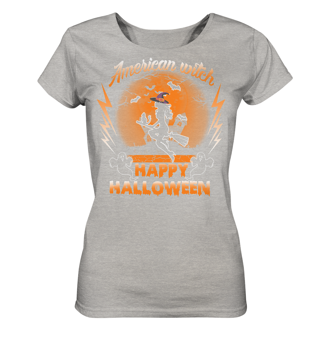 American Witch (Orange) - Ladies Organic Shirt (meliert)