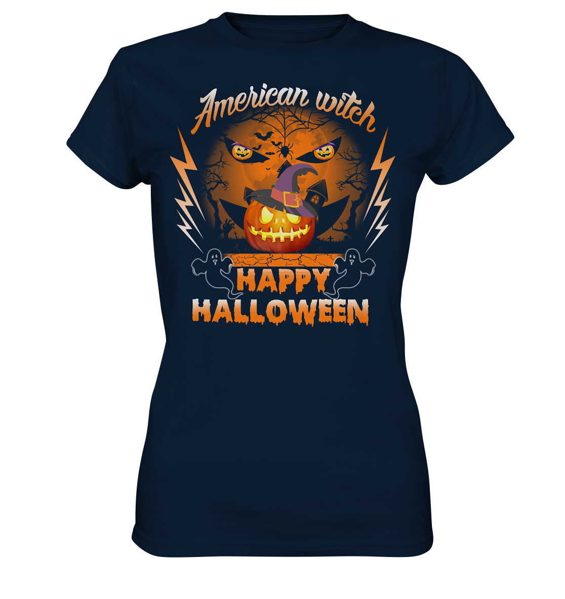 American Witch (Kürbis) - Ladies Premium Shirt
