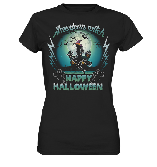 American Witch (Blau) - Ladies Premium Shirt