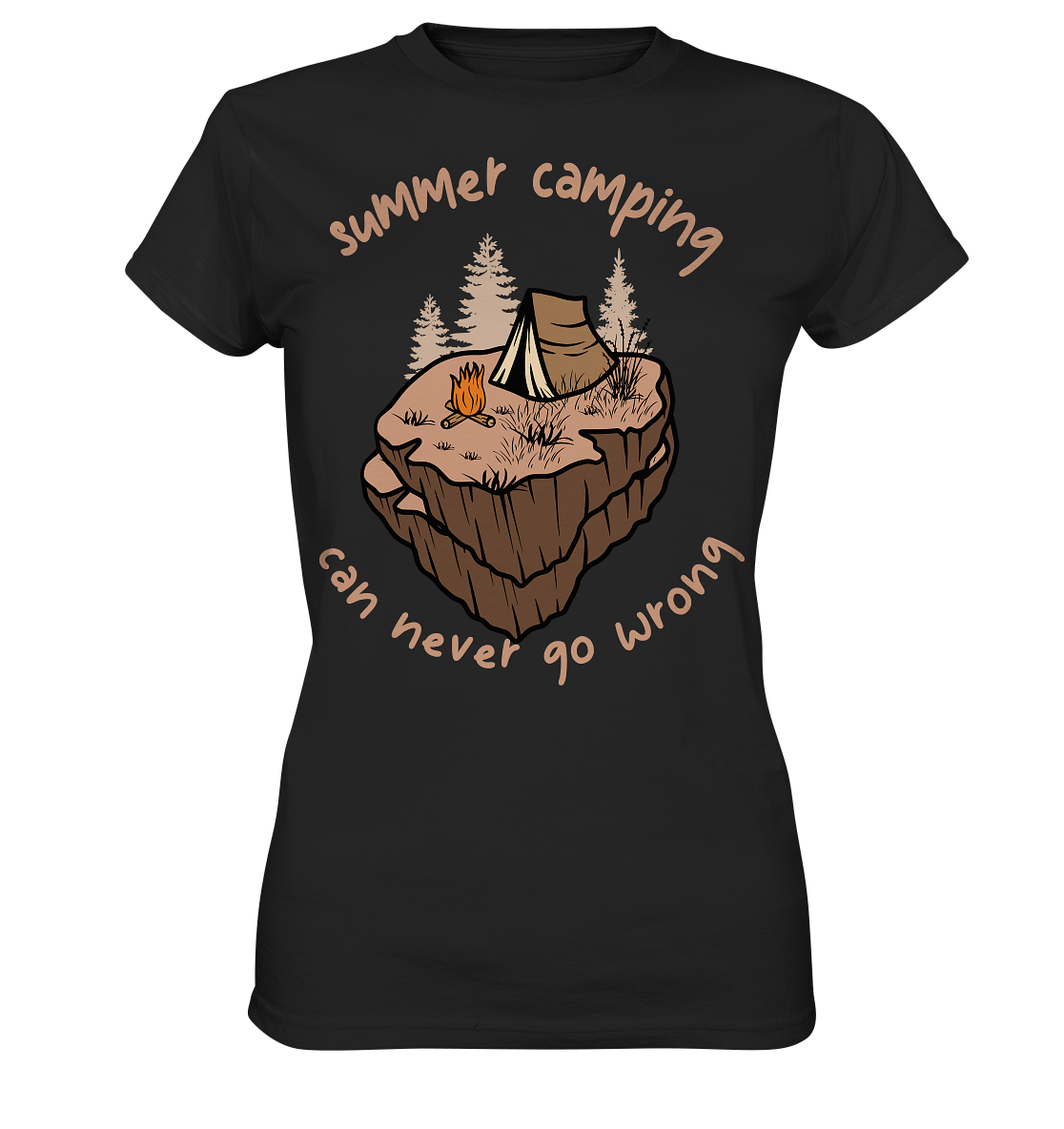 Summer Camping Can Never Go Wrong - Ladies Premium Shirt