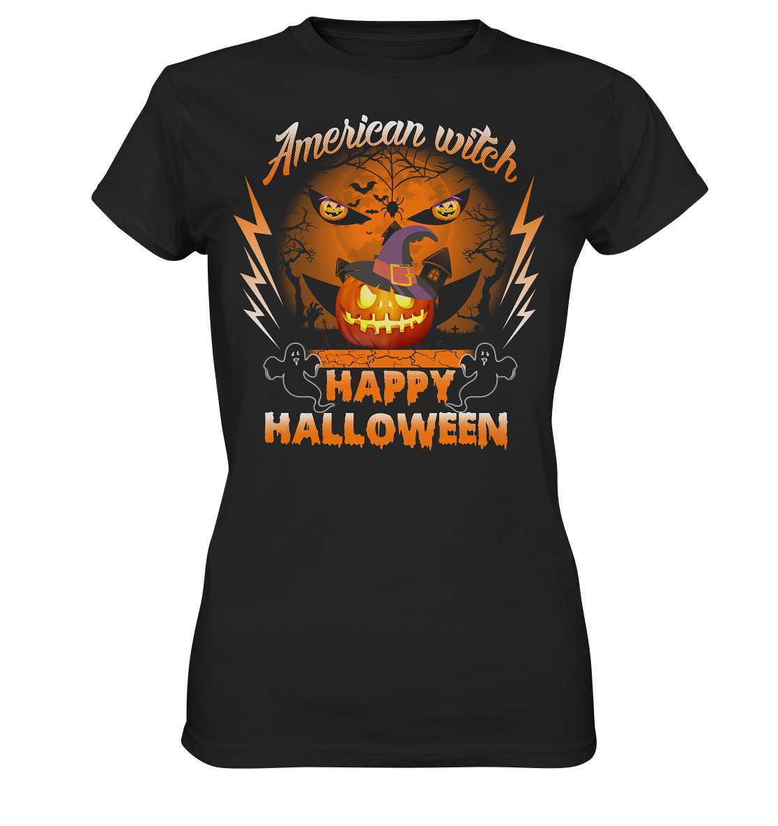 American Witch (Kürbis) - Ladies Premium Shirt