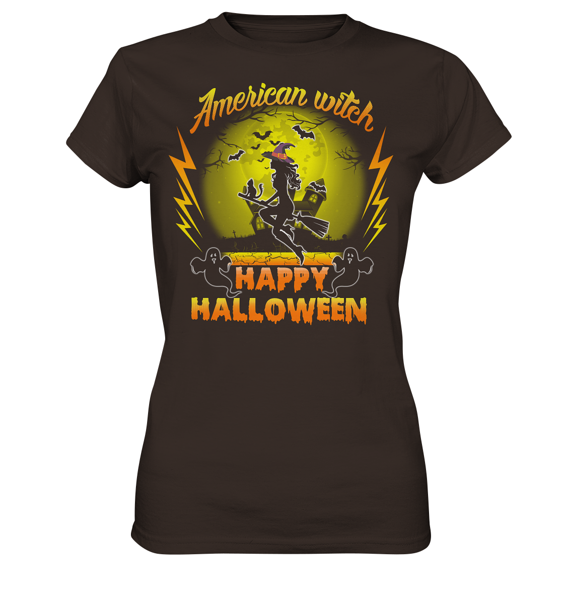 American Witch (Gelb) - Ladies Premium Shirt