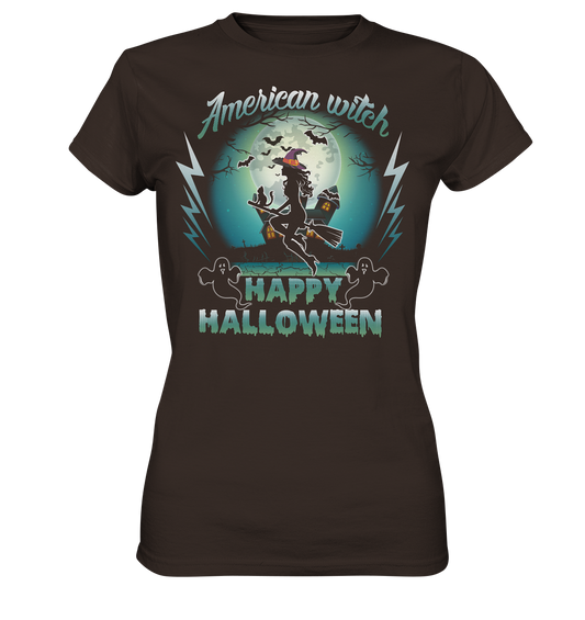 American Witch (Blau) - Ladies Premium Shirt