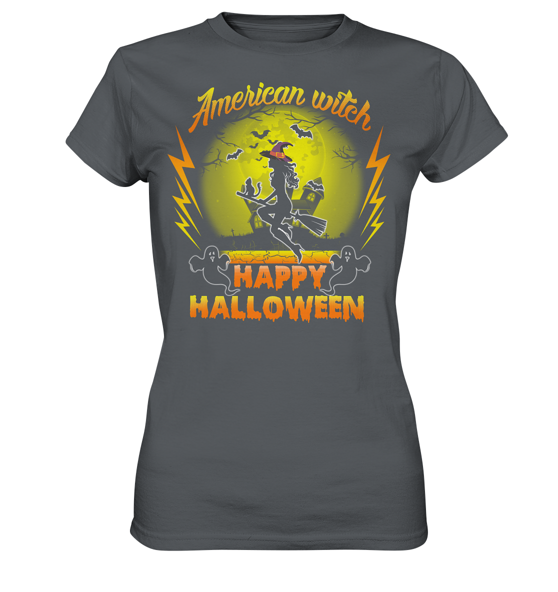 American Witch (Gelb) - Ladies Premium Shirt