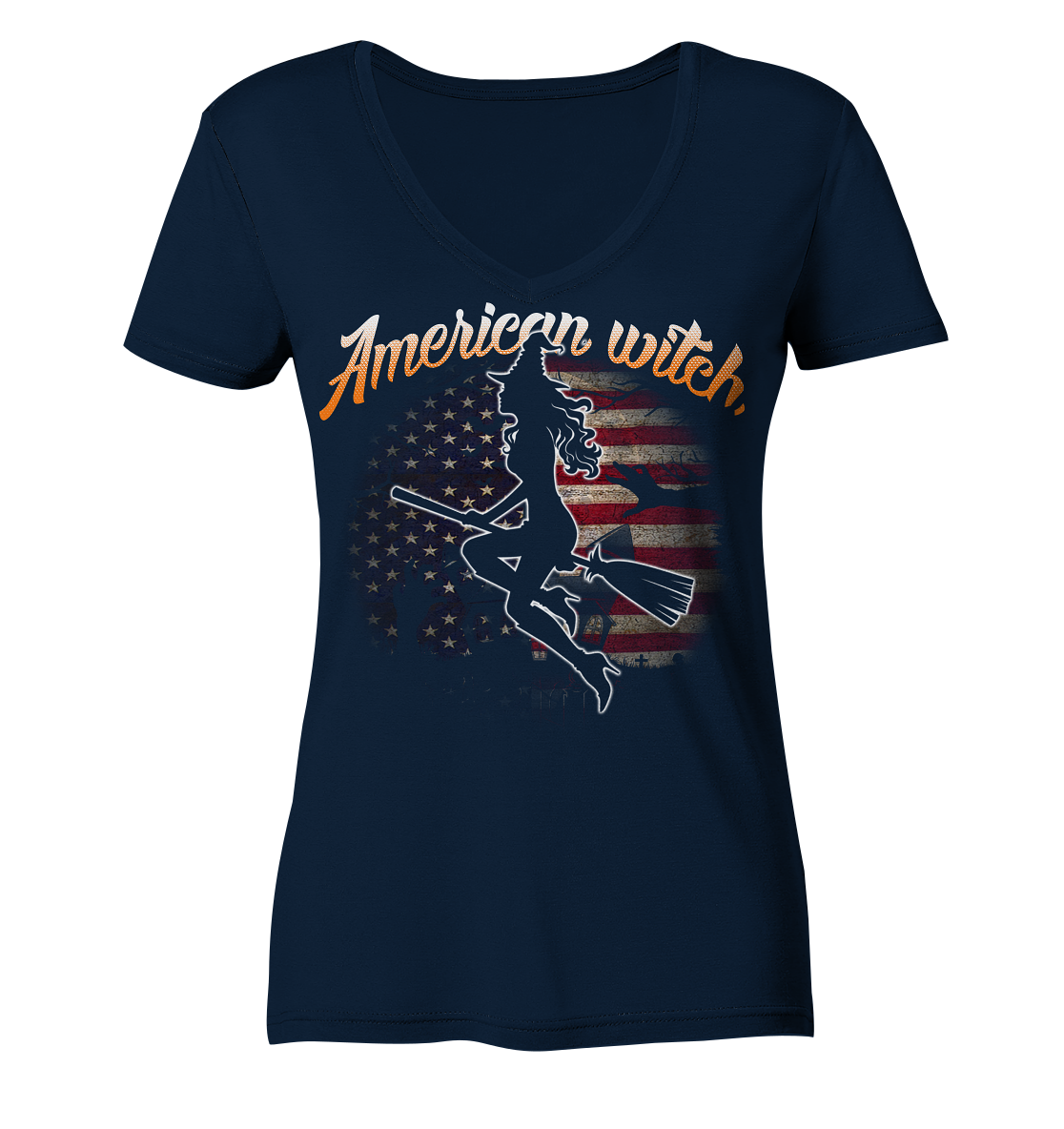American Witch (Flagge) - Ladies V-Neck Shirt