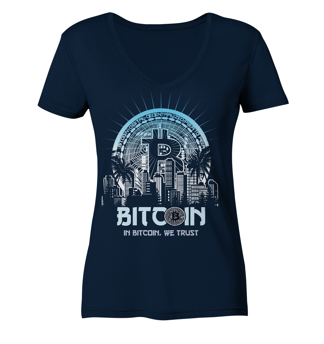 Bitcoin Town We Trust - Ladies V-Neck Shirt