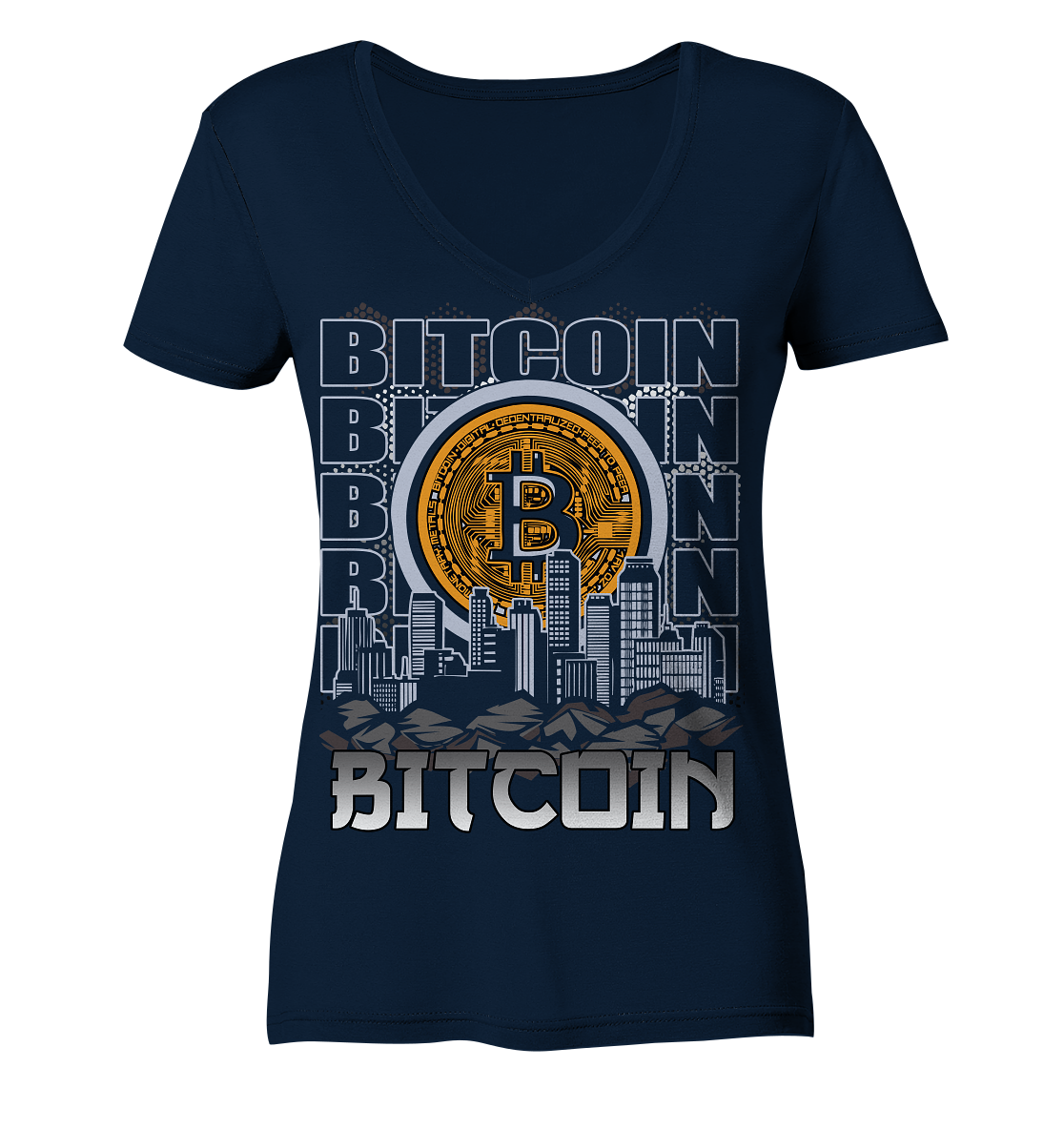 Bitcoin Town - Ladies V-Neck Shirt