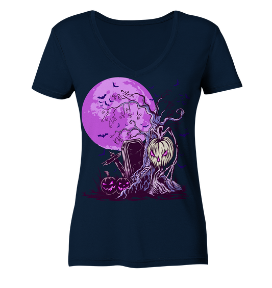 Halloween Illustration 6 - Ladies V-Neck Shirt
