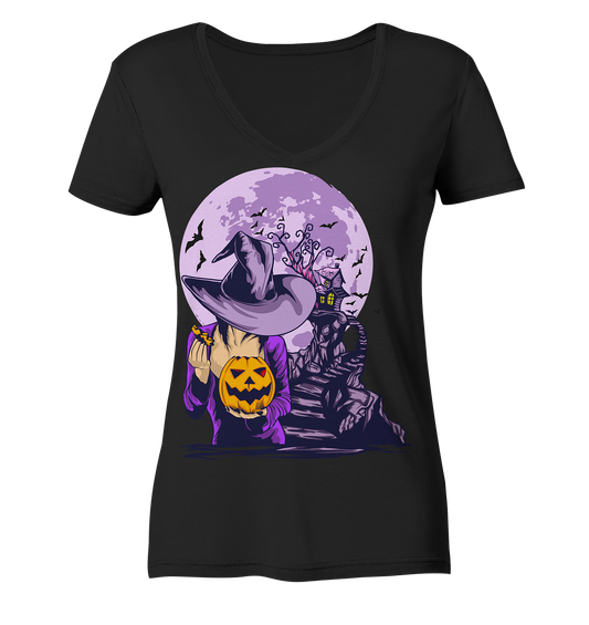 Halloween Illustration 8 - Ladies V-Neck Shirt