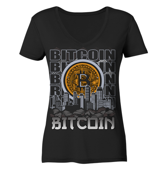 Bitcoin Town - Ladies V-Neck Shirt
