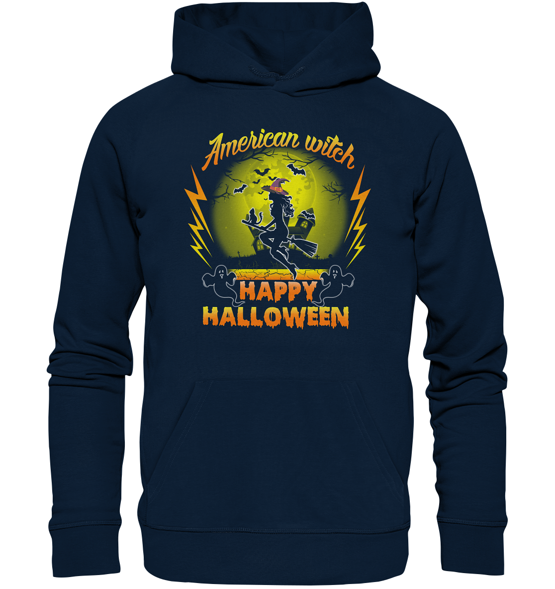 American Witch (Gelb) - Organic Basic Hoodie