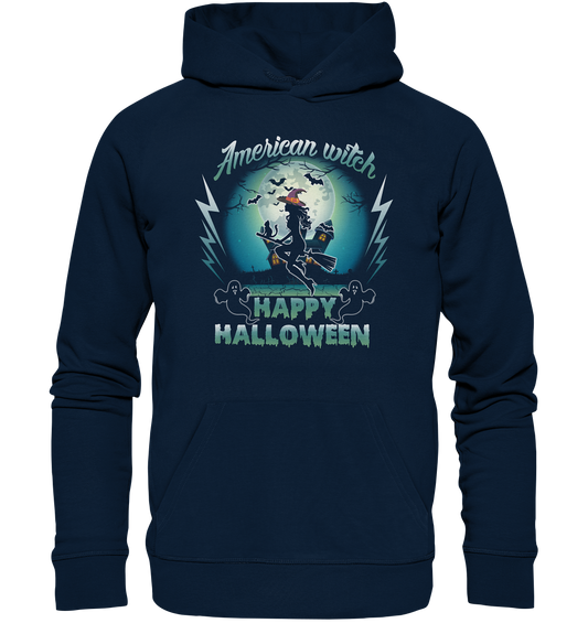 American Witch (Blau) - Organic Basic Hoodie