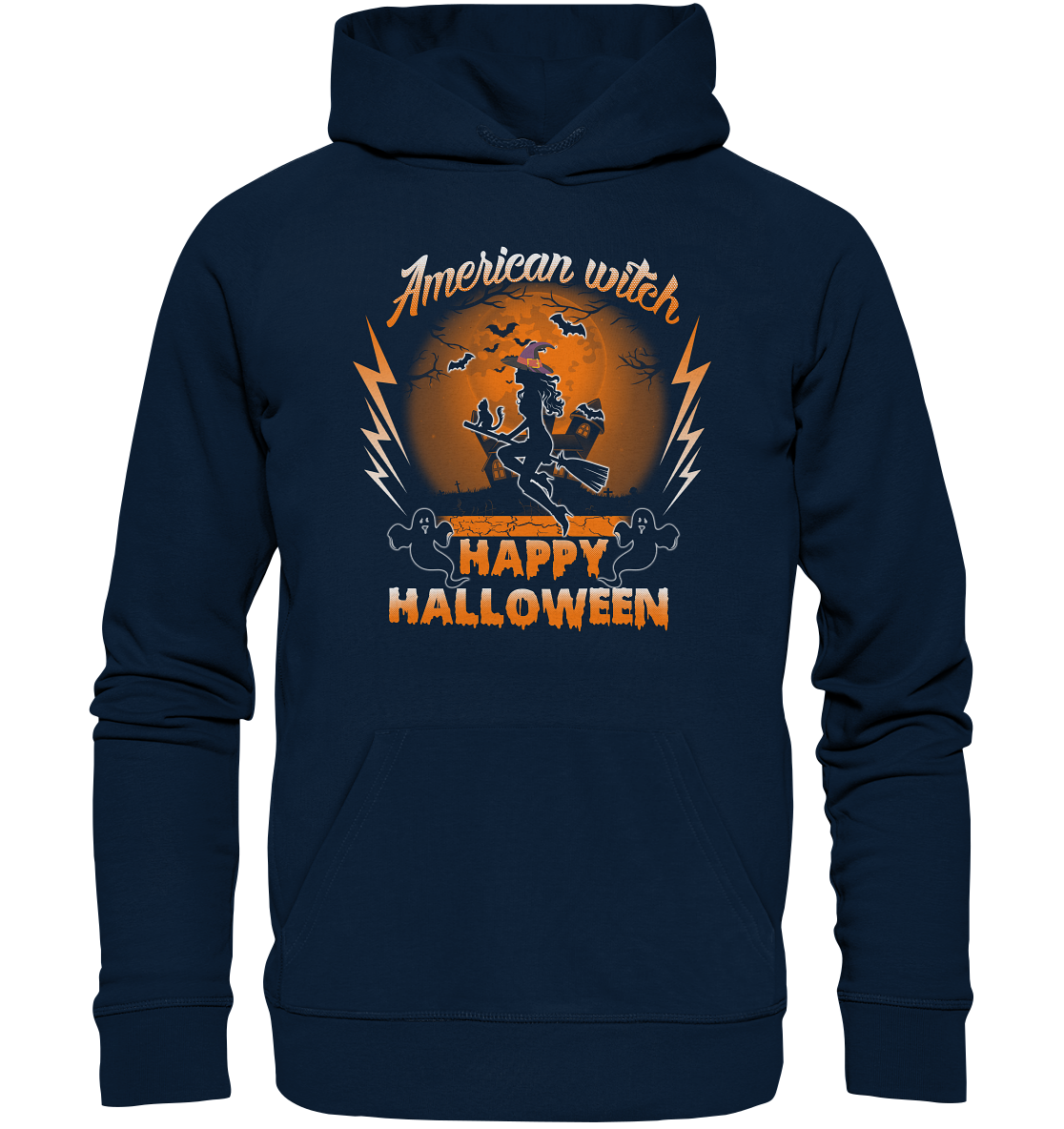 American Witch (Orange) - Organic Basic Hoodie