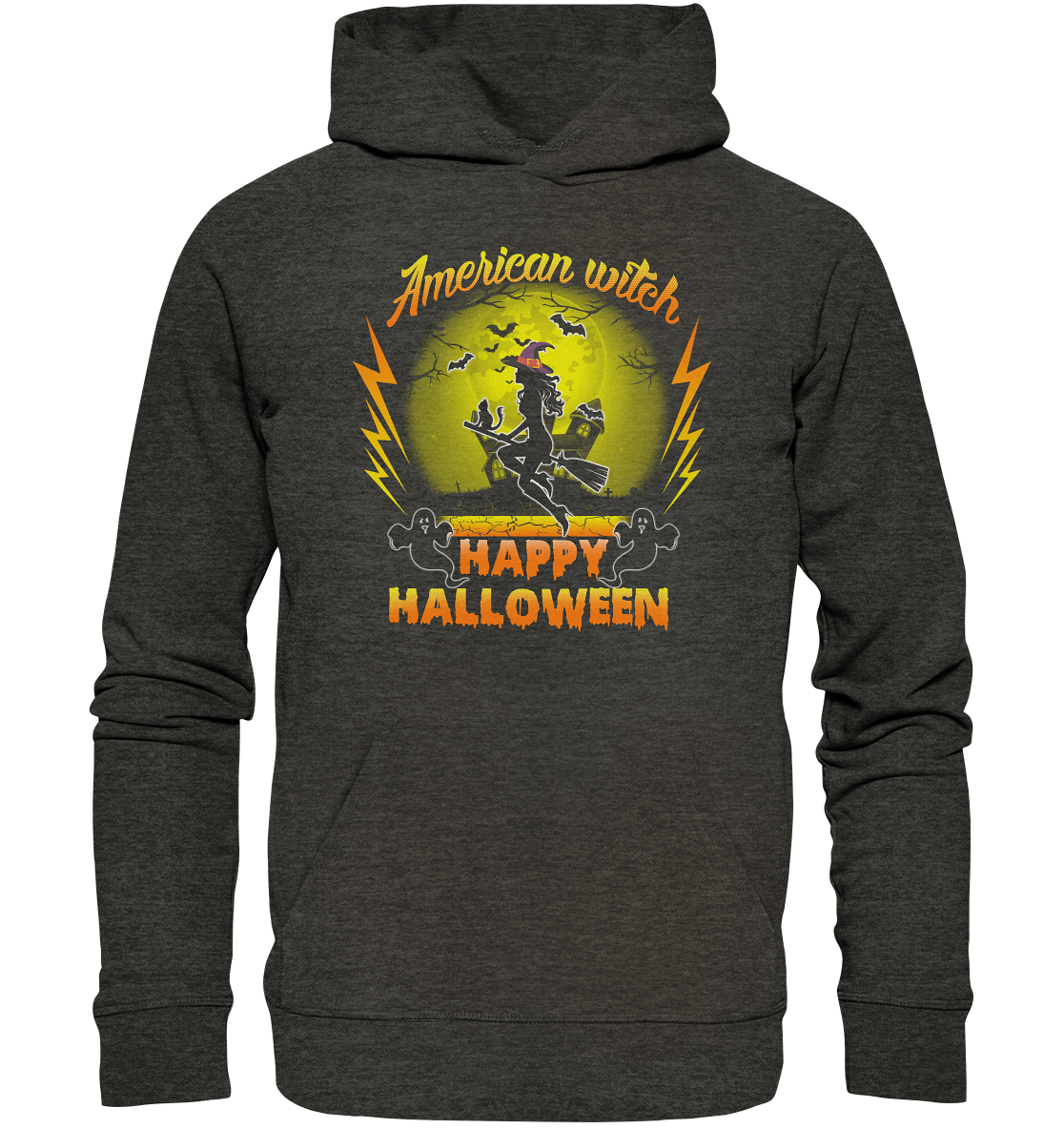 American Witch (Gelb) - Organic Basic Hoodie