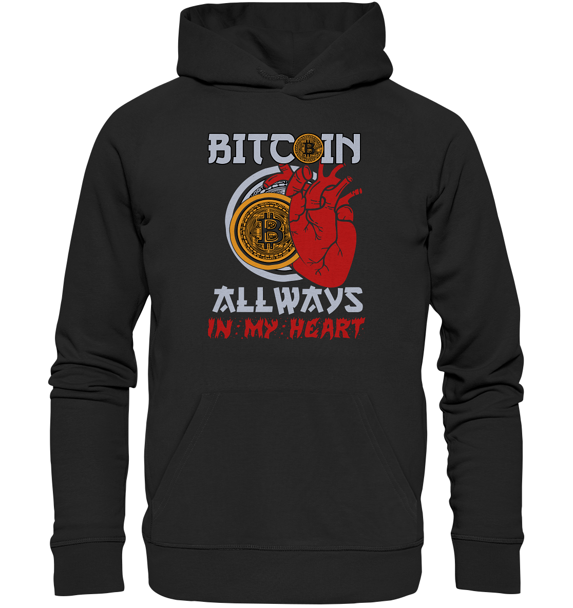 Bitcoin Allways in my Heart - Organic Basic Hoodie
