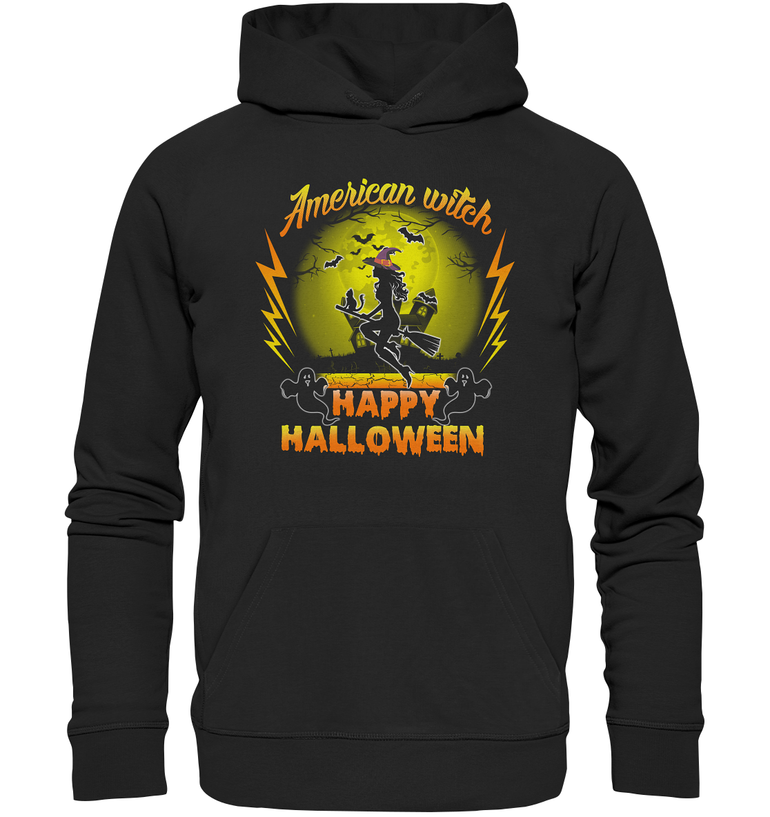 American Witch (Gelb) - Organic Basic Hoodie