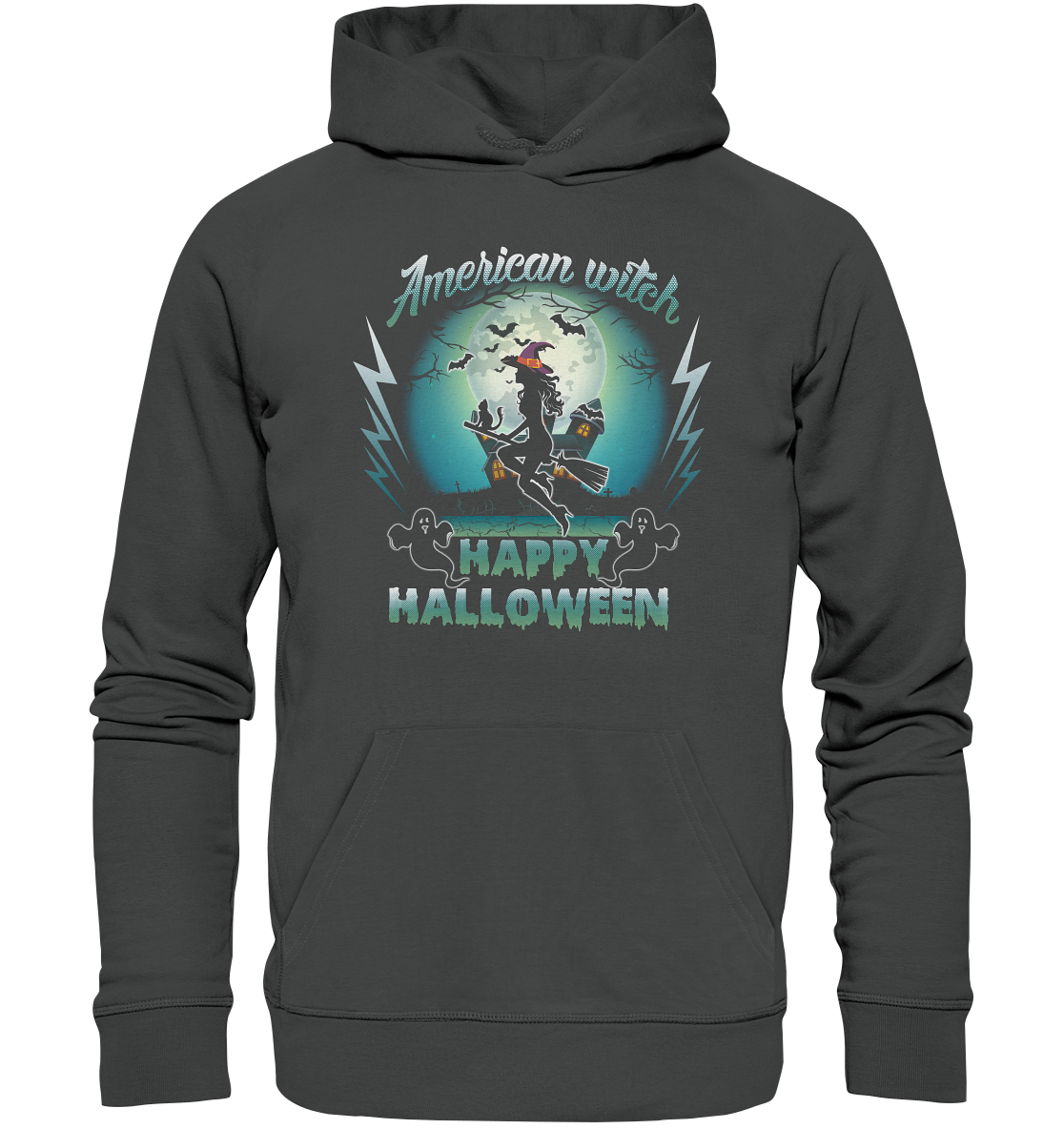 American Witch (Blau) - Organic Basic Hoodie