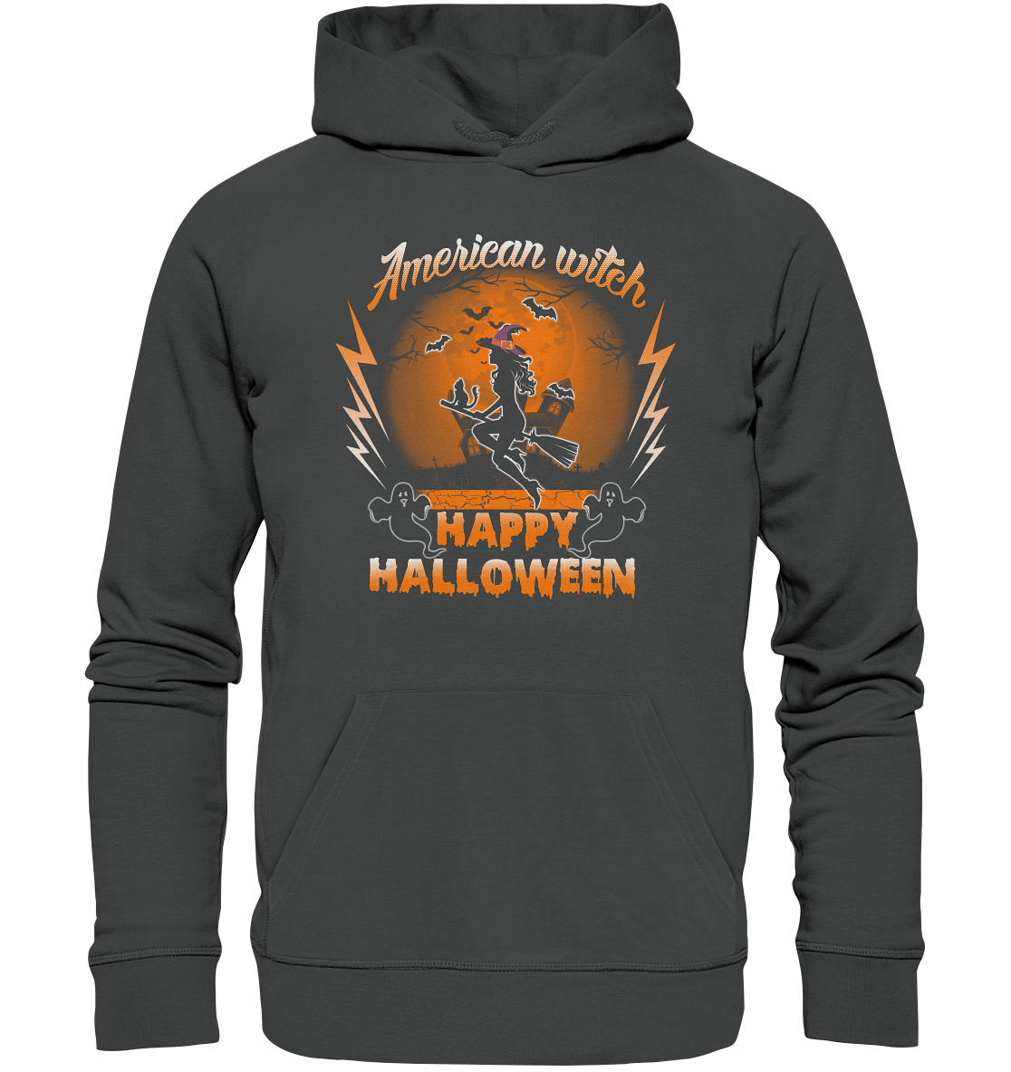 American Witch (Orange) - Organic Basic Hoodie