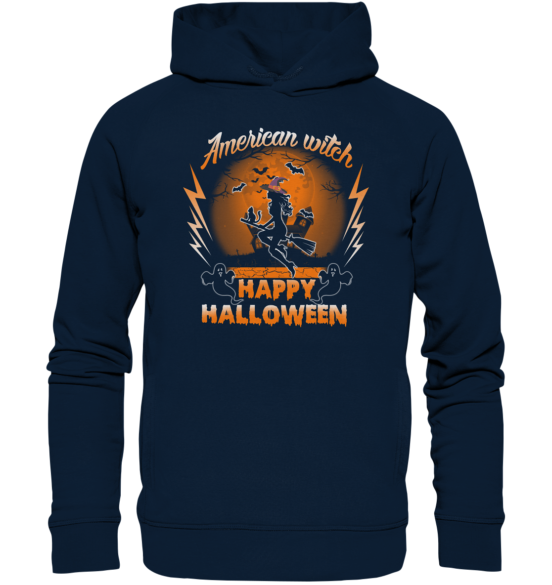 American Witch (Orange) - Organic Fashion Hoodie