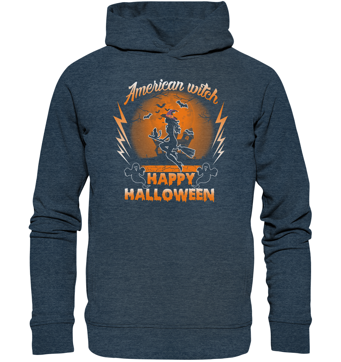 American Witch (Orange) - Organic Fashion Hoodie