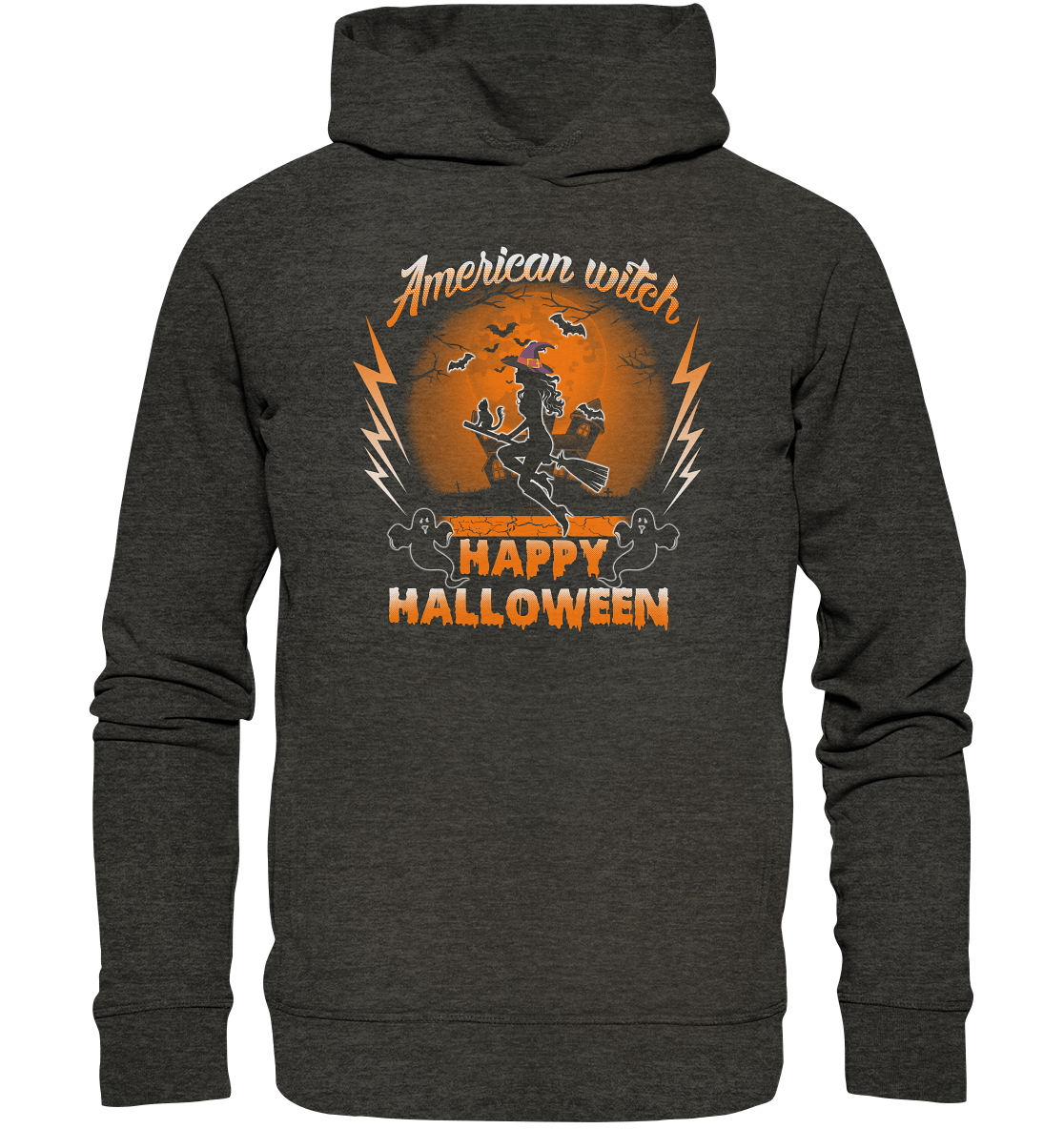 American Witch (Orange) - Organic Fashion Hoodie
