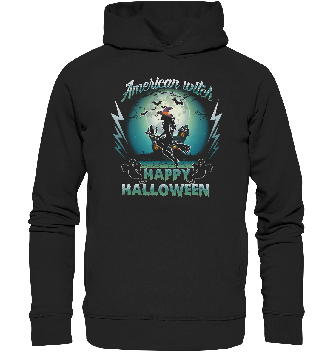 American Witch (Blau) - Organic Fashion Hoodie