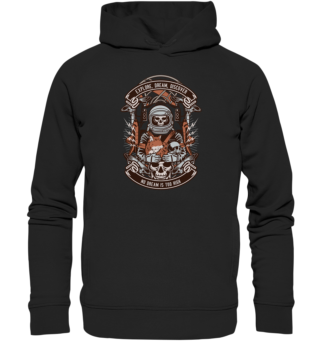 Astronaut Skull - Organic Fashion Hoodie