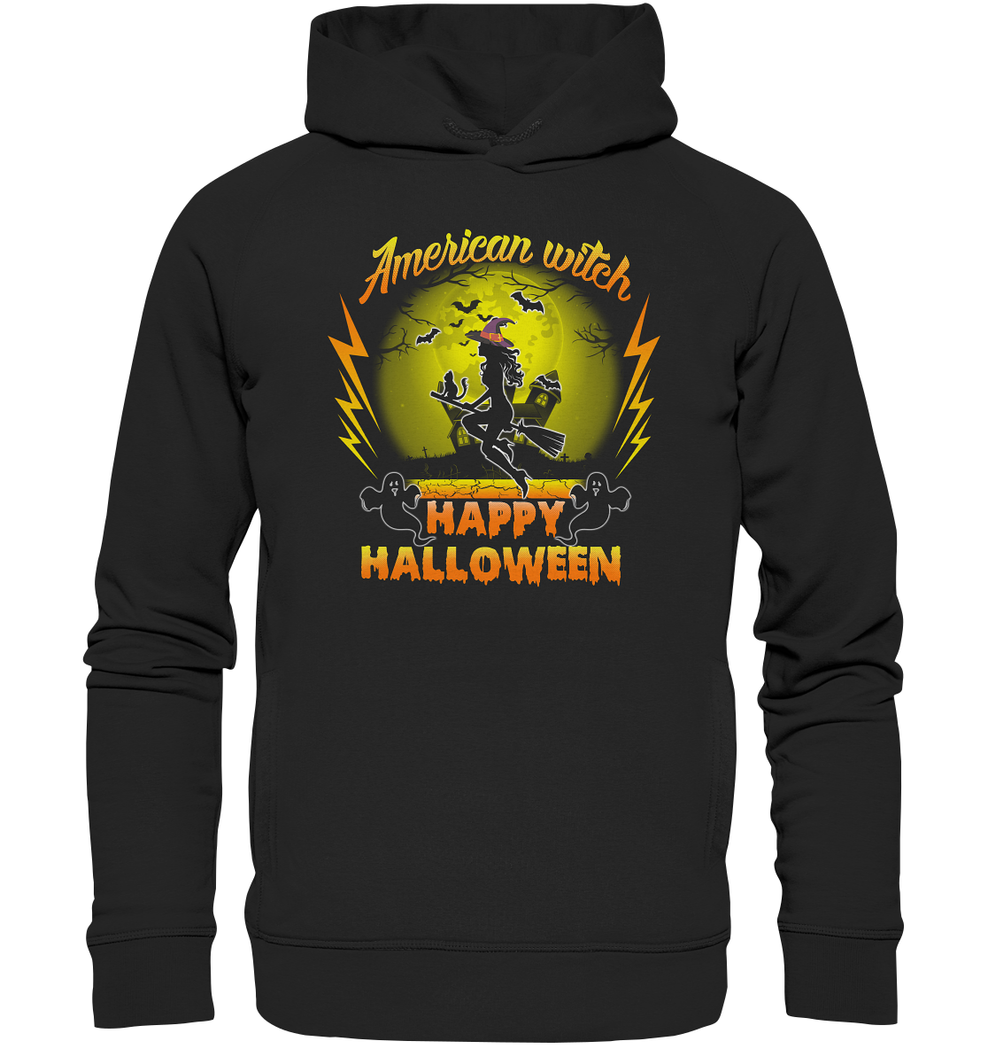 American Witch (Gelb) - Organic Fashion Hoodie