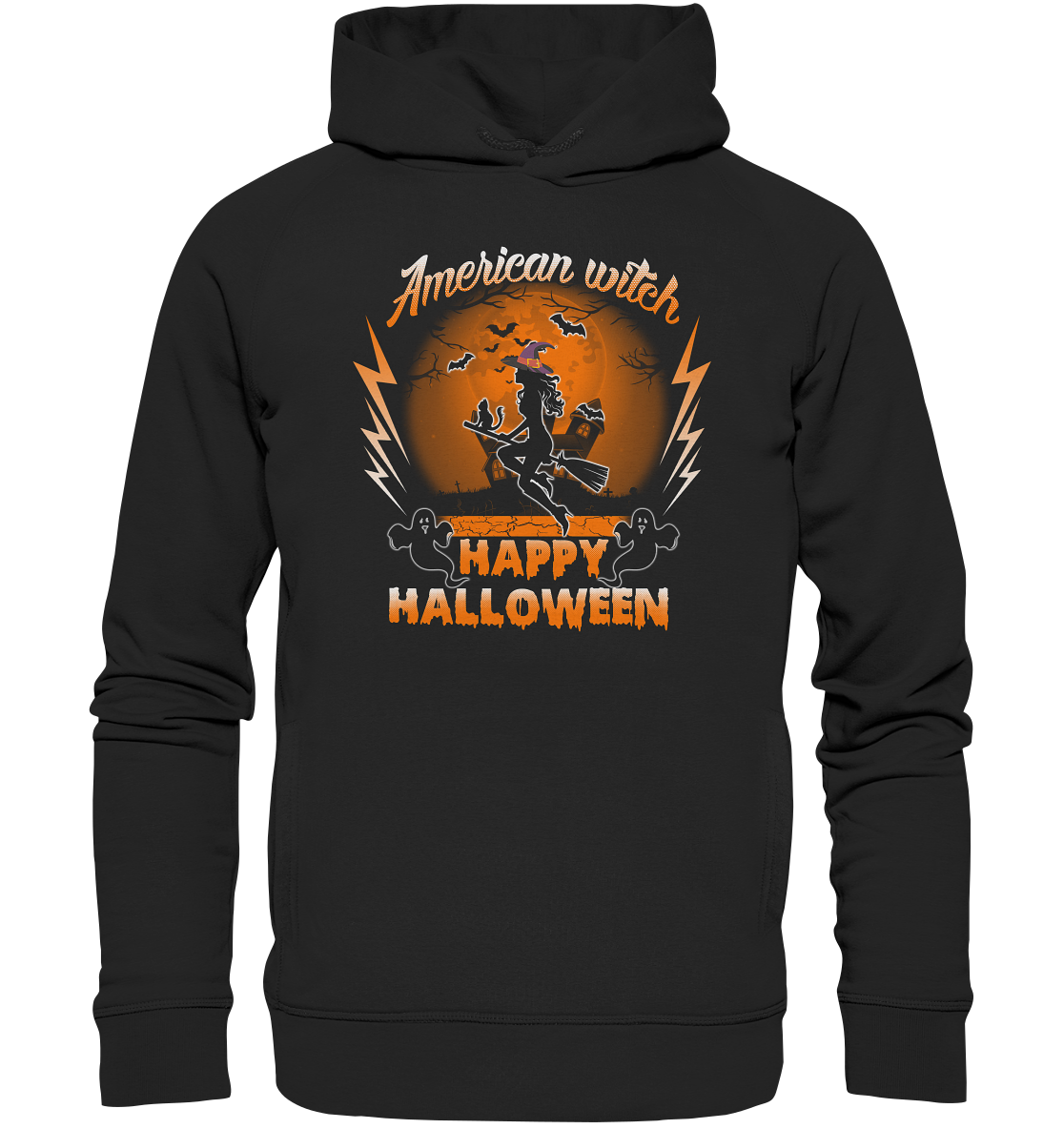 American Witch (Orange) - Organic Fashion Hoodie