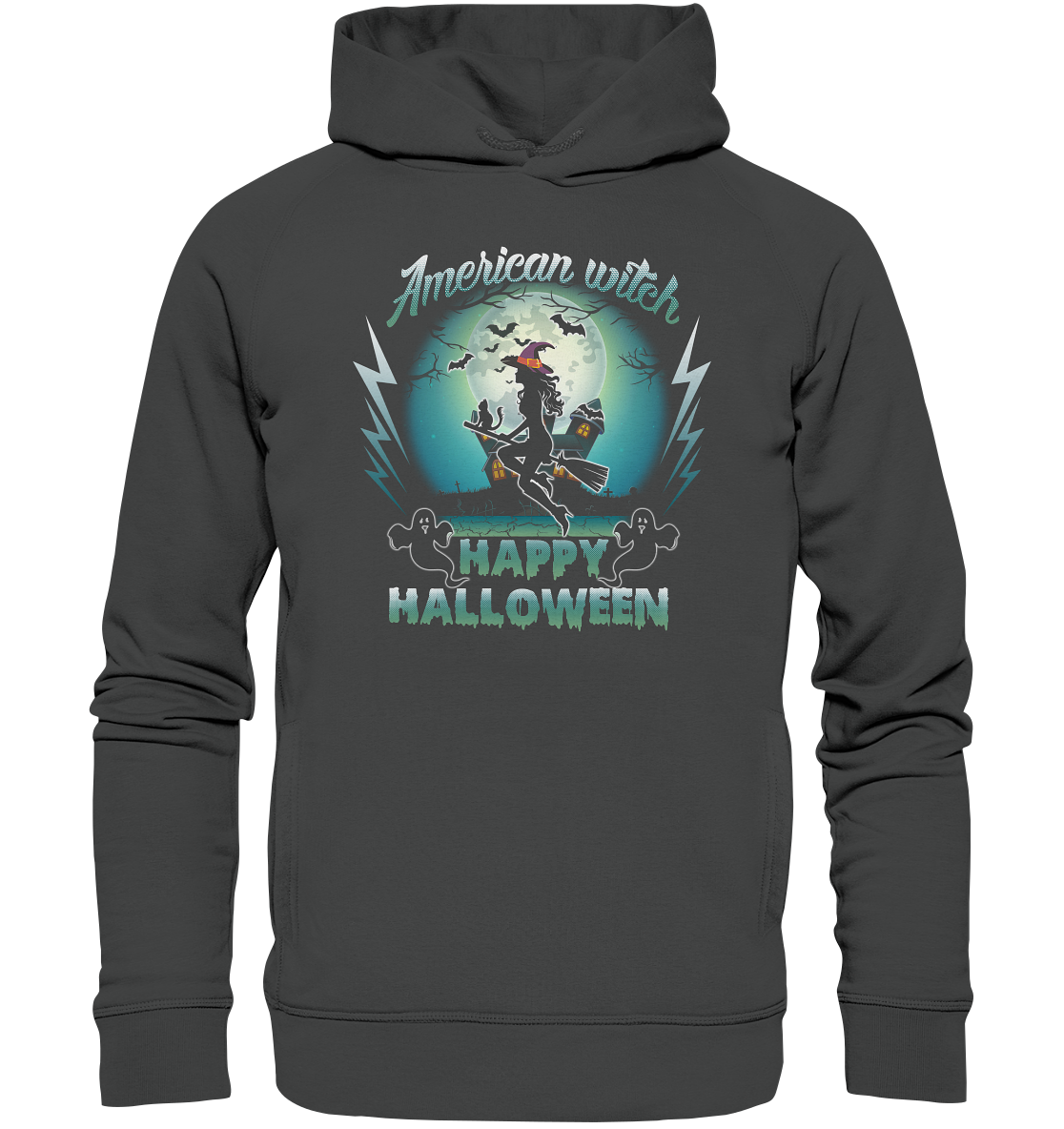 American Witch (Blau) - Organic Fashion Hoodie