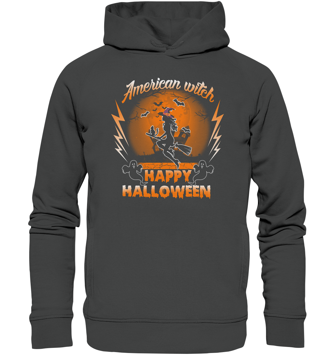American Witch (Orange) - Organic Fashion Hoodie