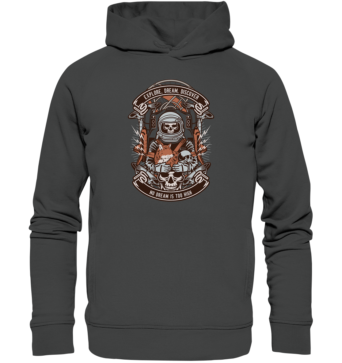 Astronaut Skull - Organic Fashion Hoodie