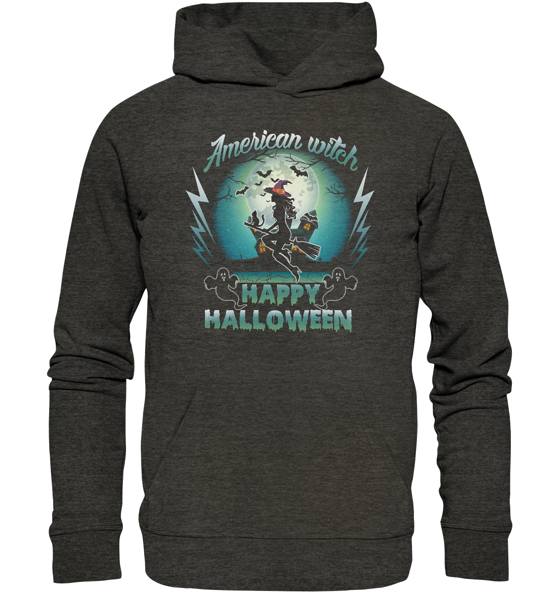 American Witch (Blau) - Organic Hoodie