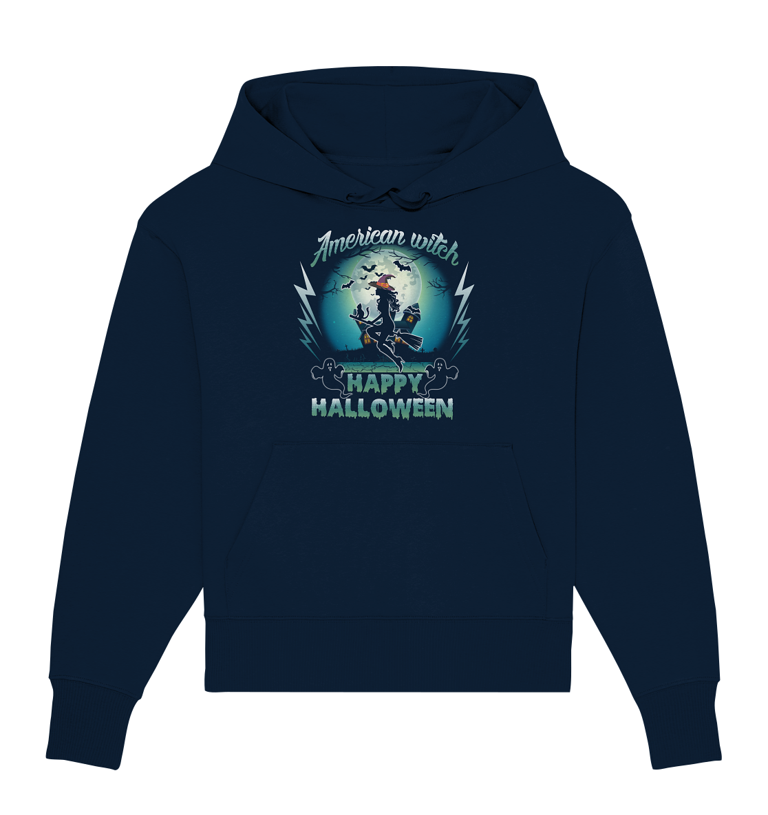 American Witch (Blau) - Organic Oversize Hoodie