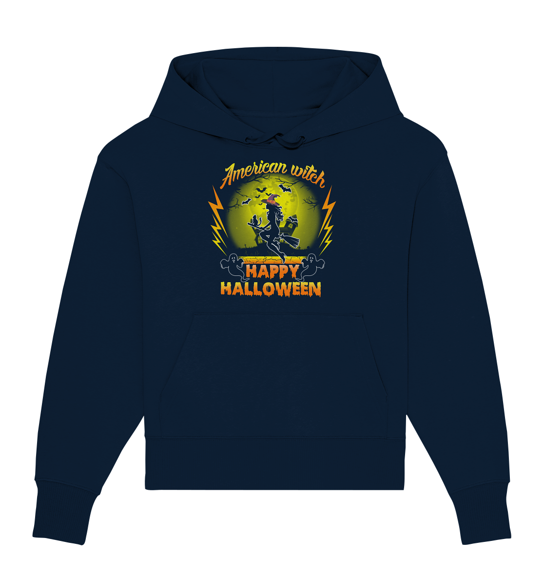 American Witch (Gelb) - Organic Oversize Hoodie