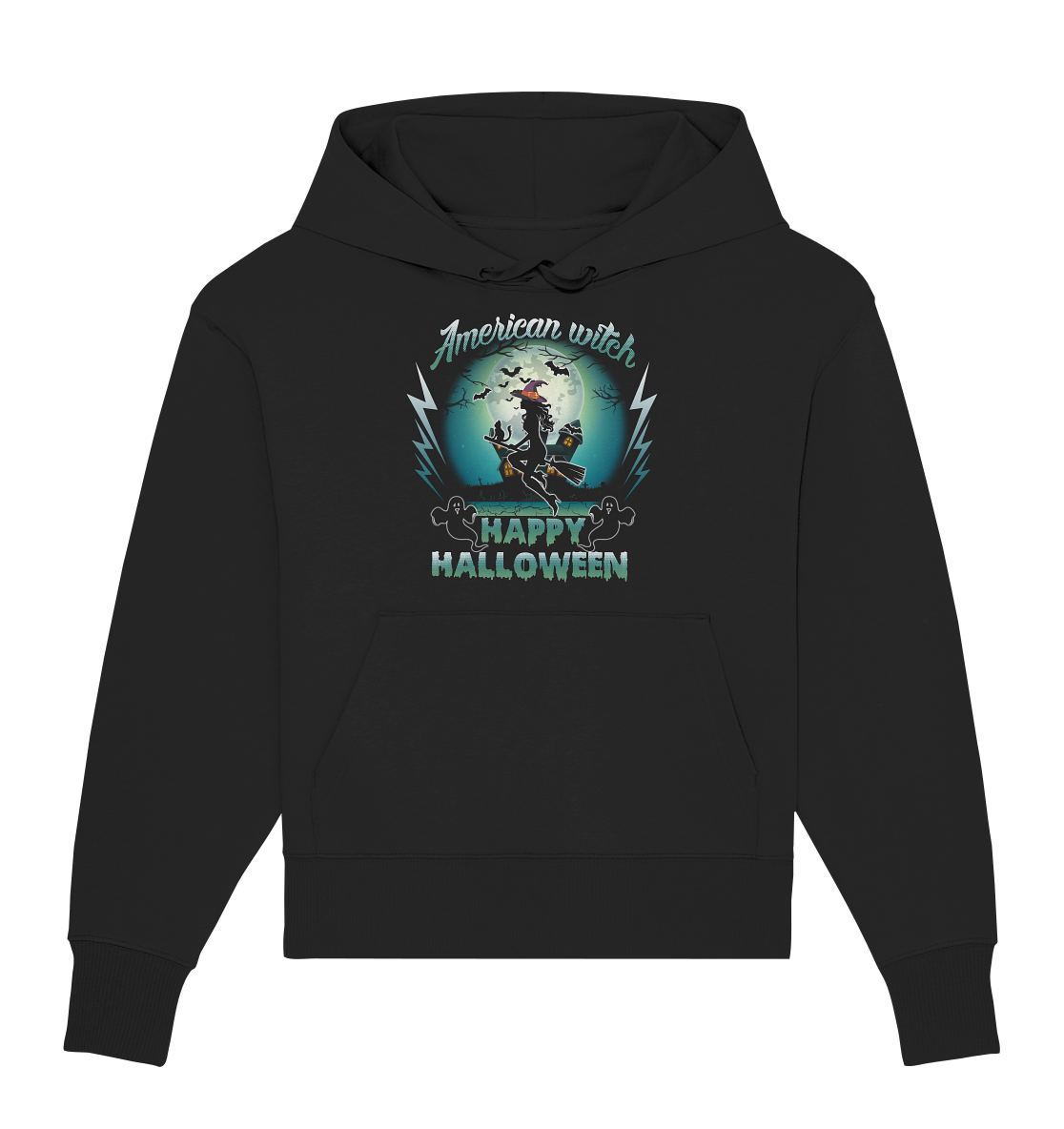 American Witch (Blau) - Organic Oversize Hoodie