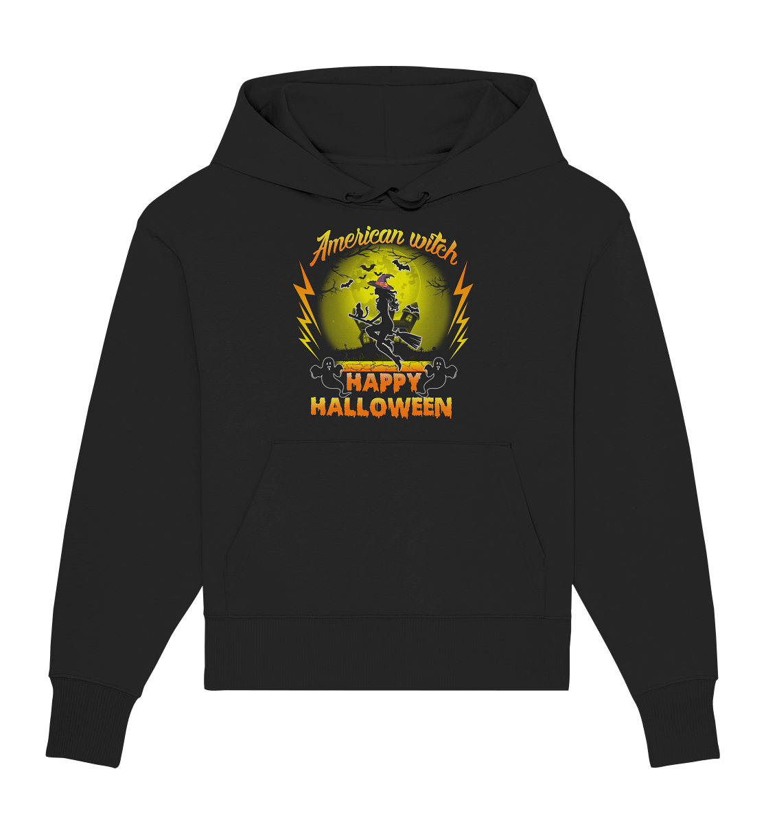 American Witch (Gelb) - Organic Oversize Hoodie