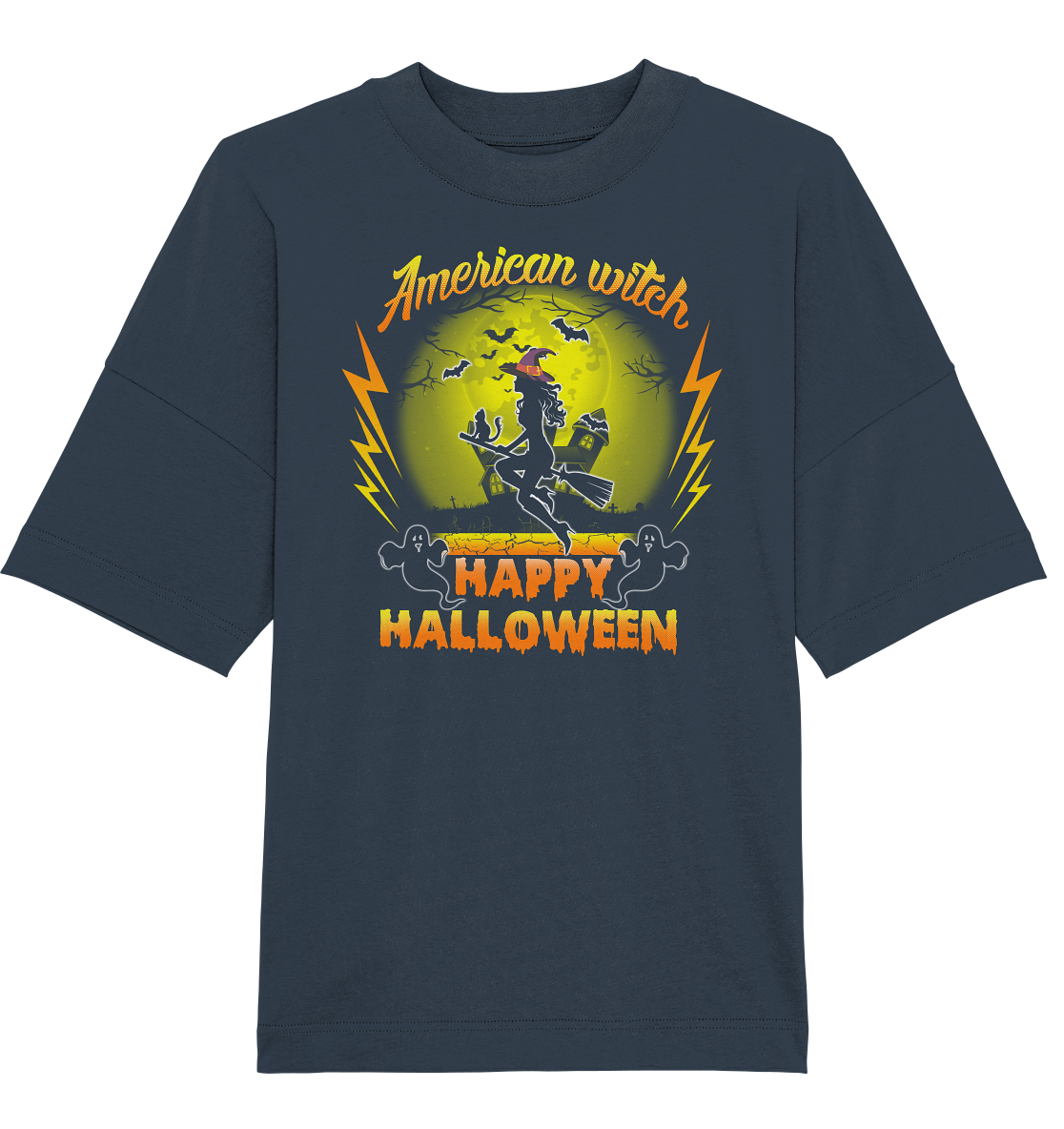 American Witch (Gelb) - Organic Oversize Shirt