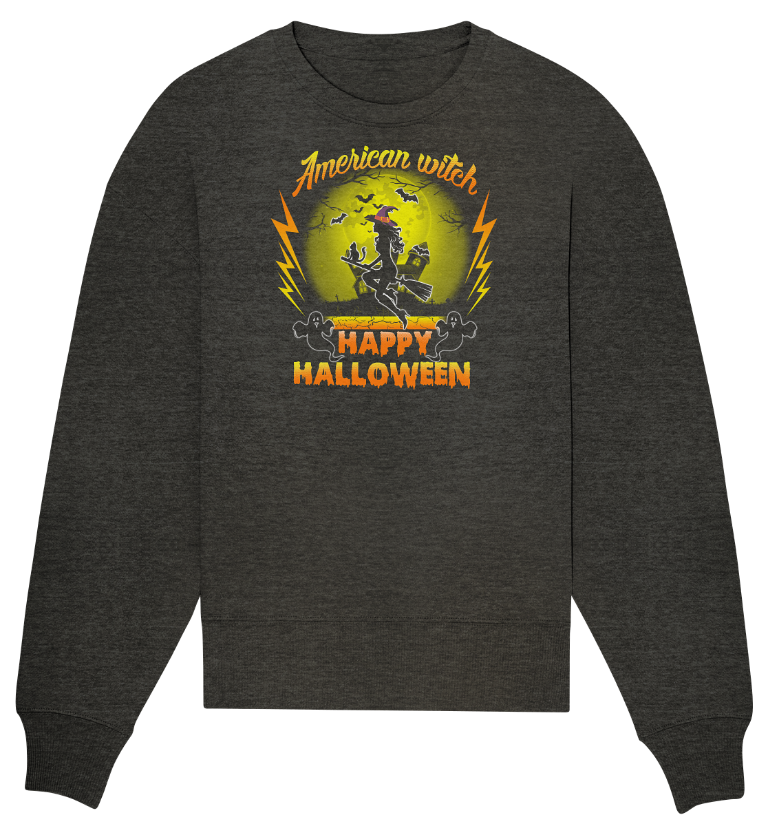 American Witch (Gelb) - Organic Oversize Sweatshirt