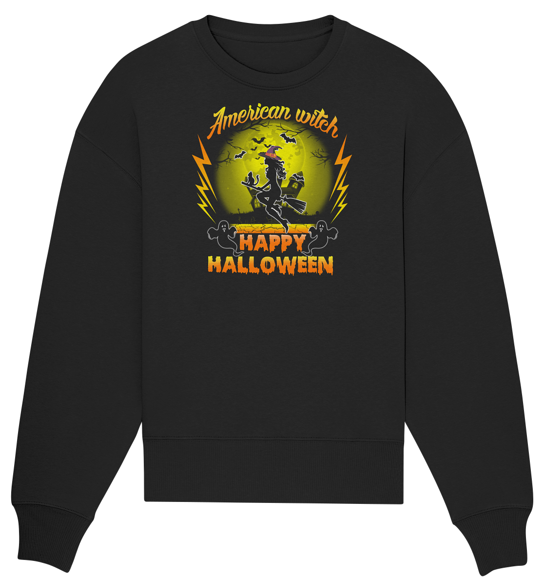 American Witch (Gelb) - Organic Oversize Sweatshirt