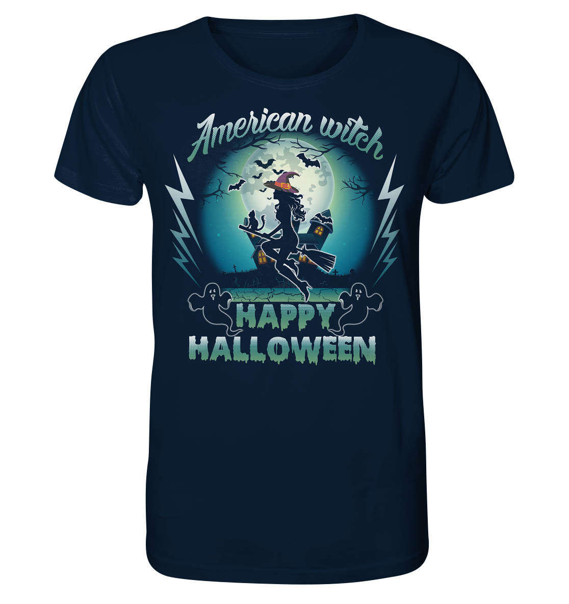 American Witch (Blau) - Organic Shirt