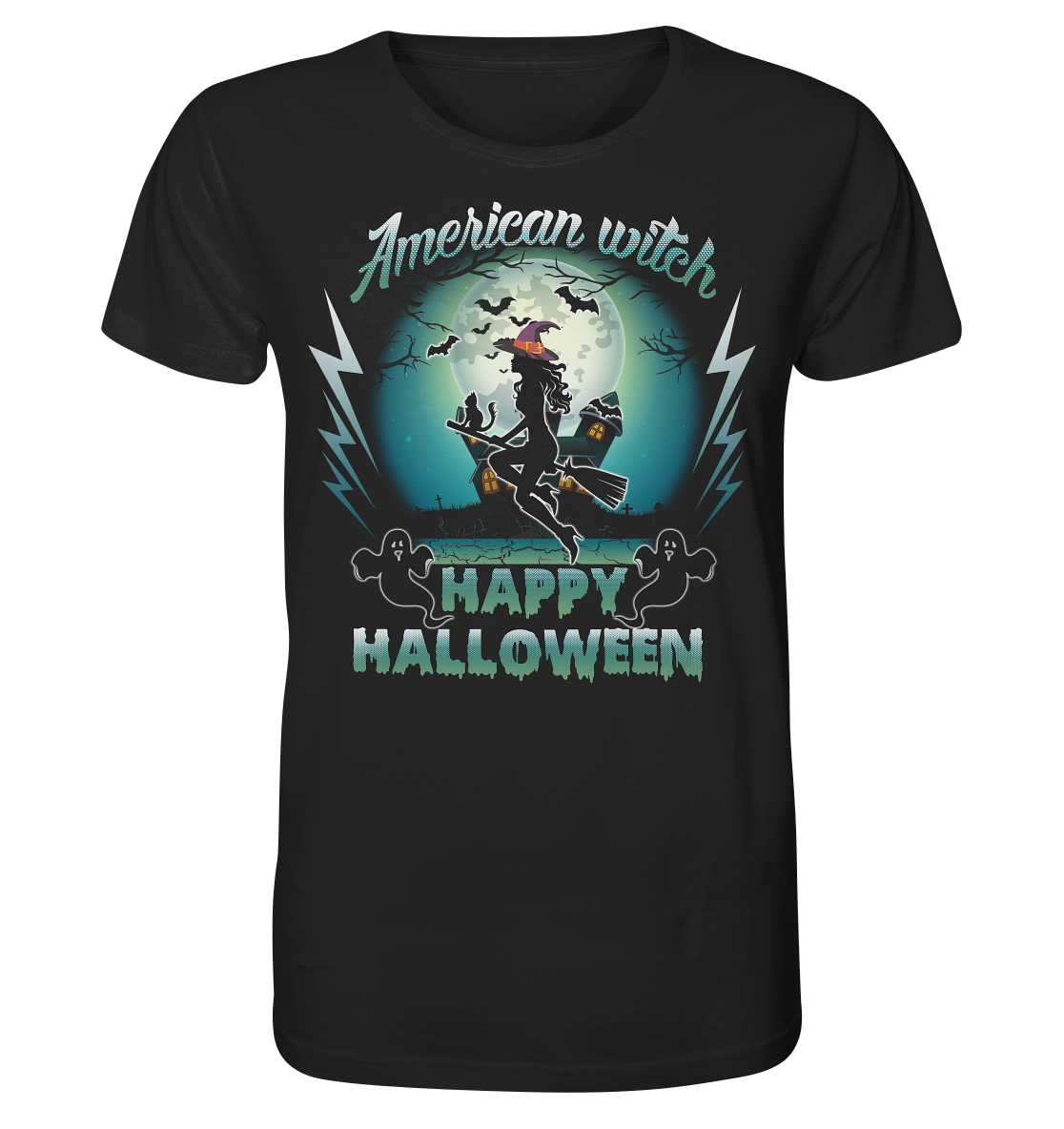 American Witch (Blau) - Organic Shirt
