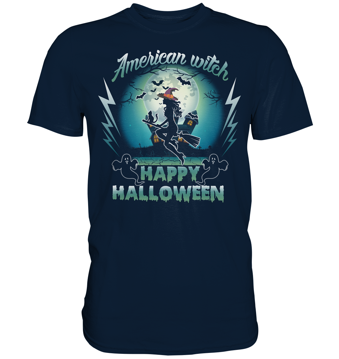 American Witch (Blau) - Premium Shirt